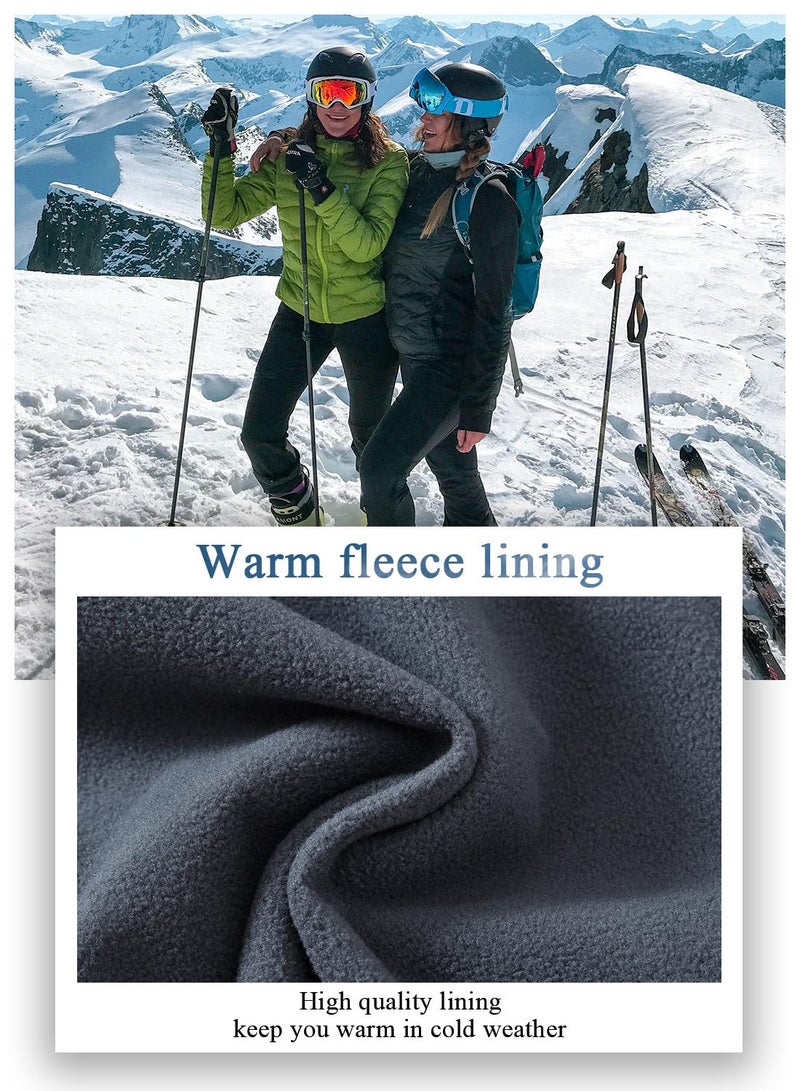 Gopune Women's Snow Ski Waterproof Softshell Snowboard Pants Outdoor Hiking Fleece Lined (Rose Red,L) - Image 3